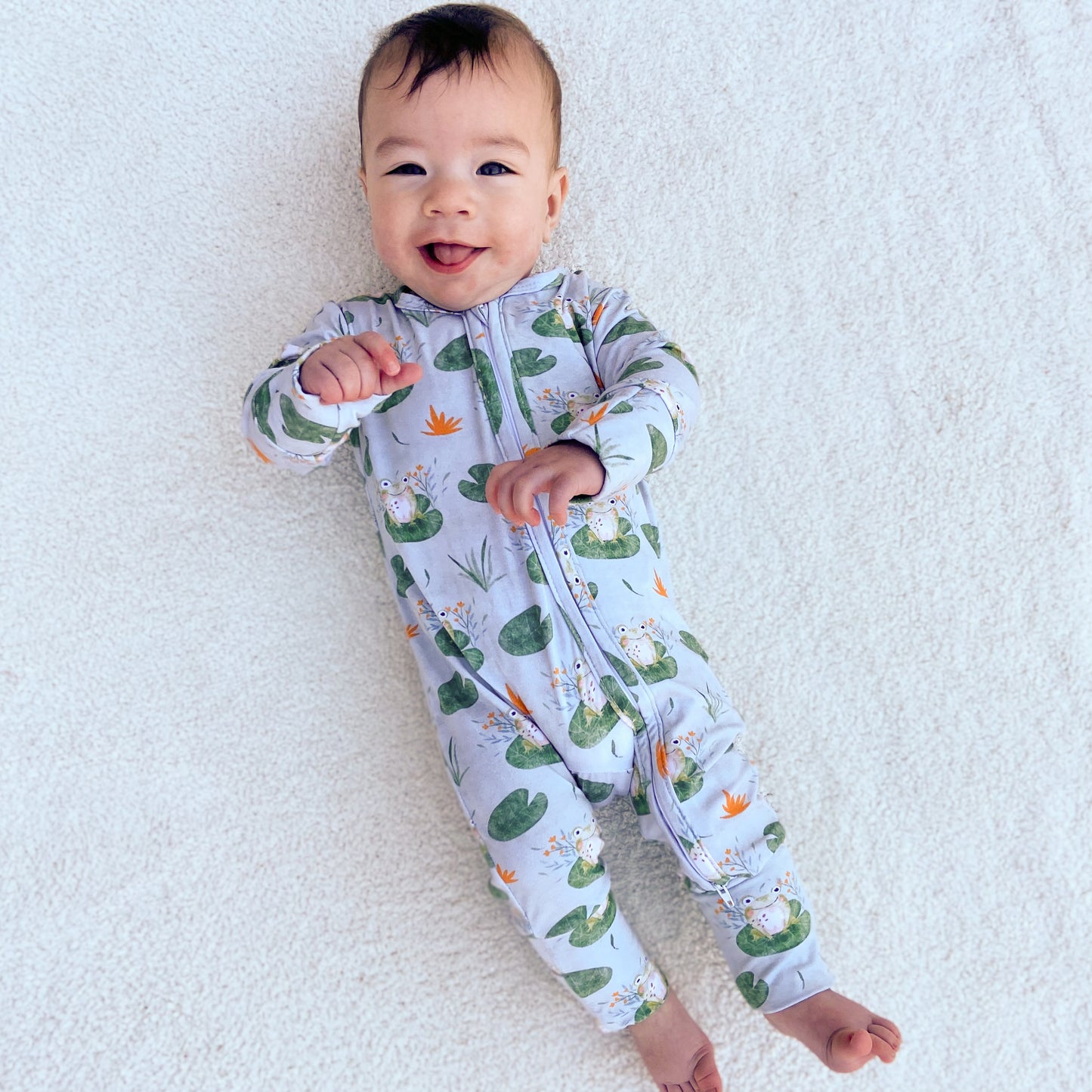 Frank the Frog Modal Zipper Pajamas (TAT 2-4 Business Days)