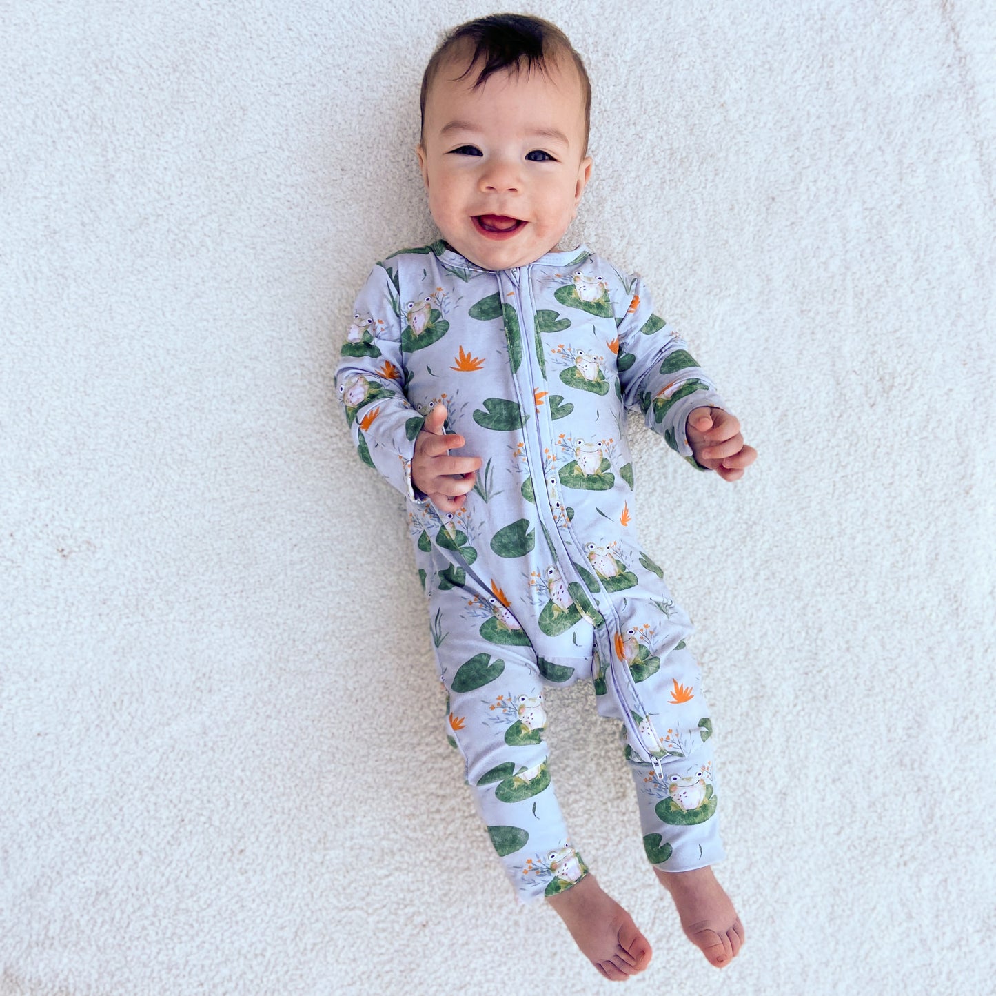 Frank the Frog Modal Zipper Pajamas (TAT 2-4 Business Days)